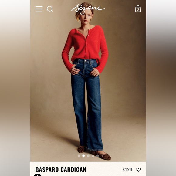Sezane Sweaters - Sezane Gaspard Red Cardigan